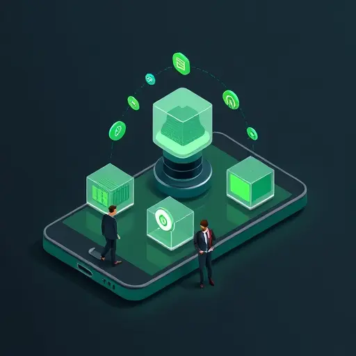 isometric smartphone illustration showing three AI model icons (ChatGPT, Claude, Gemini)#94d3a2, modern, text-free