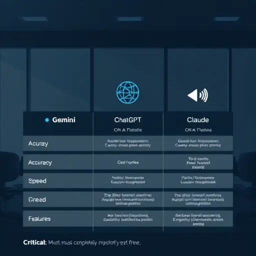 animated comparison illustration of three AI platforms (Gemini, ChatGPT, Claude)