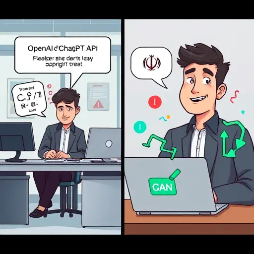 (sanctions, VPN icon) when connecting to OpenAI ChatGPT API;