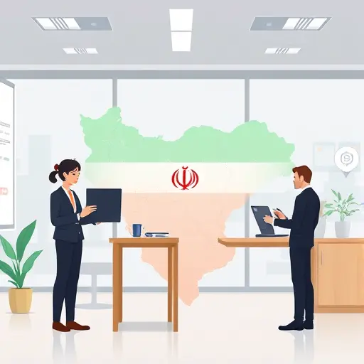 minimalist animated map highlighting fast Iranian access to AI APIs, cartoon style, GapGPT logo integrated, tech color palette, no text