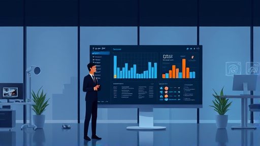 modern illustration of a Windows desktop with an AI assistant dashboard, glowing neural icons, animated and clean, seamless integration, no text