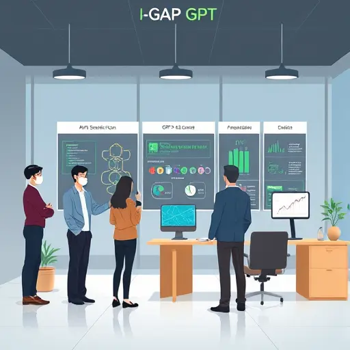 technology infographic showing code switching between AI models (GPT-4o, Gemini, Claude) through a unified API panel (GapGPT), animation, cartoon style, no text