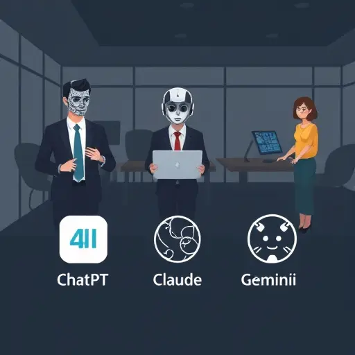 three AI model icons (ChatGPT, Claude, Gemini)