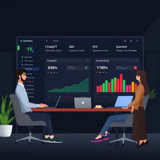 animated dashboard illustration showing model switching between ChatGPT, Claude, Gemini on an Iranian AI platform; dark background #171717, green accent #94d3a2