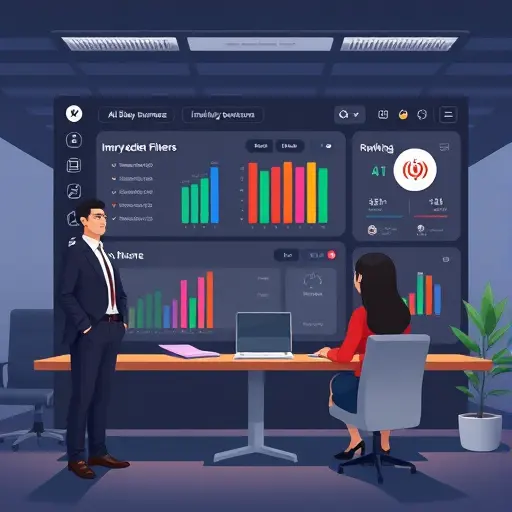 animated illustration of an AI-powered baby name dashboard with ranking filters (meaning, origin, pronunciation)