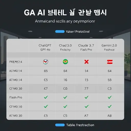 animated comparison chart of AI models (ChatGPT GPT-4o, Claude 3.5/3.7, Gemini 2.0 Flash/Pro)