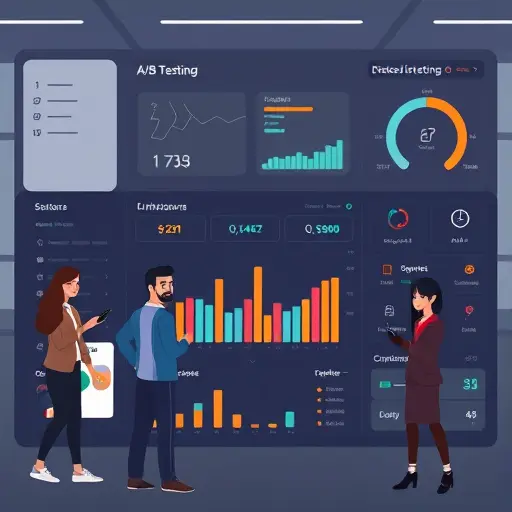 illustrated A/B testing dashboard on a dark UI, toggle between AI models, cost meter and quality stars, minimalist tech style, high contrast, no text