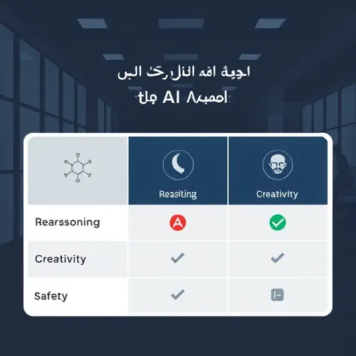 animated comparison chart of AI strengths (reasoning, creativity, safety)