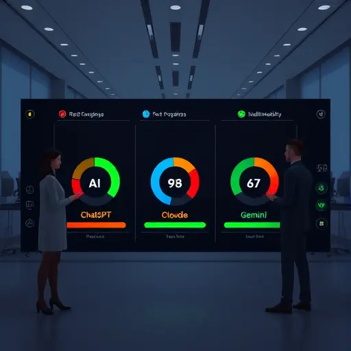 three-way comparison of AI models (ChatGPT, Claude, Gemini)