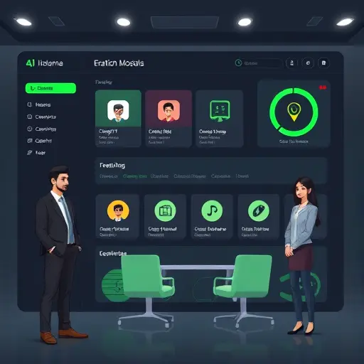modern AI platform dashboard illustration, dark UI with green accents, showing multiple AI models selection (ChatGPT, Claude, Gemini)