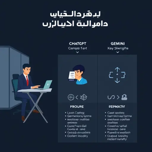three-column comparison illustration of ChatGPT, Claude, and Gemini icons with key strengths (coding, writing, multimodal), minimal dark-themed infographic, no text