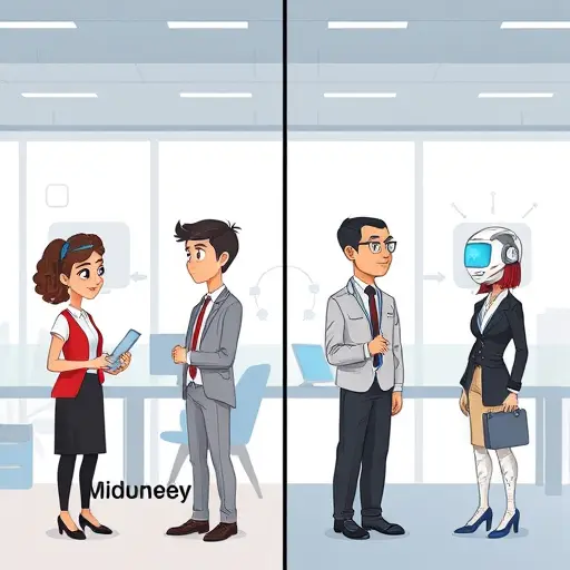 side-by-side cartoon illustration comparing different AI image generators, including abstract representations of Midjourney, DALL-