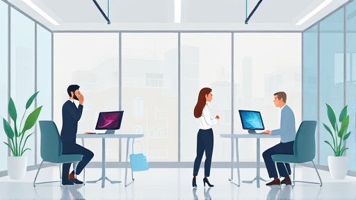 abstract illustration, AI APIs in action across different industries (website, healthcare, data analysis)