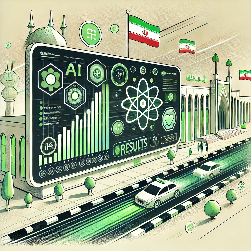 cartoon-style illustration of an AI-