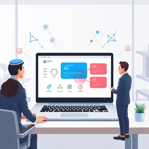 animated illustration of an AI chatbot displaying step-by-
