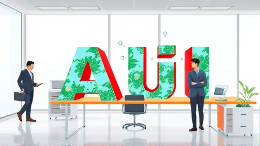 animated illustration of text transforming into an AI-