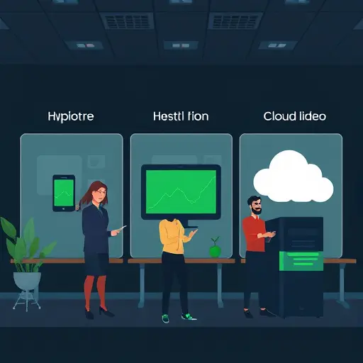 three-panel comparison illustration of mobile, desktop, and cloud AI video creation;(phone, PC tower, cloud)