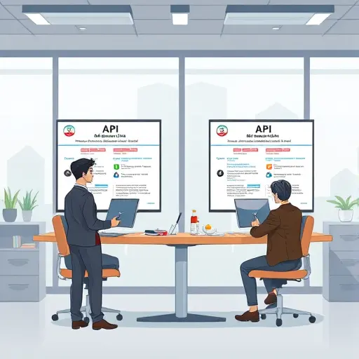 (English) and one for GapGPT API (Persian), cartoon style, no text