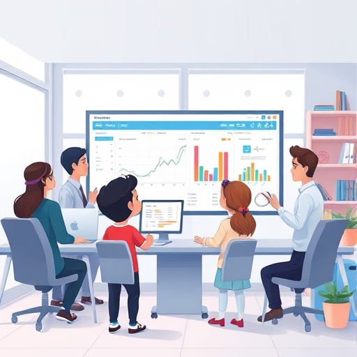 's education concept, bright, clean, technology theme, no text