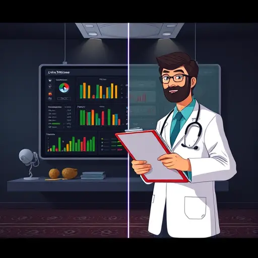 animated split-screen illustration showing an AI diet planner interface on one side and a nutritionist'