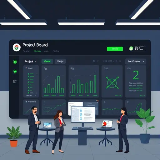 animated project board with three lanes (scripts, CRUD webapp, AI integration)