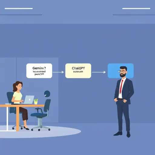 workflow pipeline illustration showing Gemini (keywords/intent) -> ChatGPT (variants/CTA) -> Claude (brand tone/safety)
