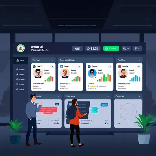 animated dashboard mockup of an Iranian AI platform showing model selection (ChatGPT, Claude, Gemini)