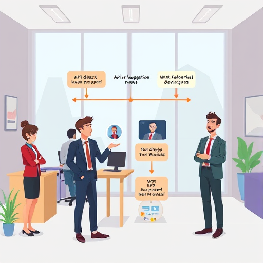 cartoon-. OpenAI with block and VPN, bright accent colors, no text