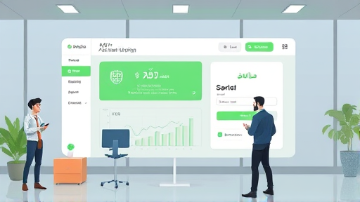 animated dashboard of an AI platform, user-