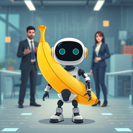 cartoon-style illustration of a small banana-