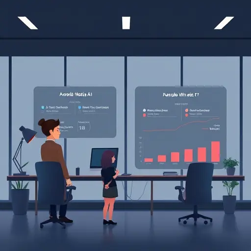 animated split-screen illustration showing A/B testing for LLM prompts: Panel A with structured role-task-constraints prompt, Panel B with example-augmented prompt; charts for win-rate and F1;