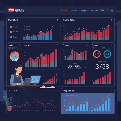 illustrated marketing analytics dashboard comparing A/