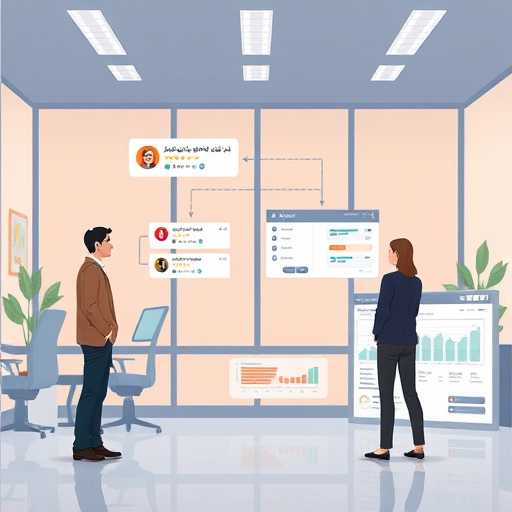 modern illustration showing the process of sending customer reviews through an AI API for summarization and sentiment analysis, resulting in a dashboard of aggregated feedback;
