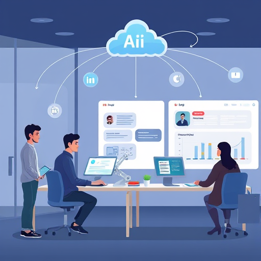 illustrative infographic showing AI API in action: