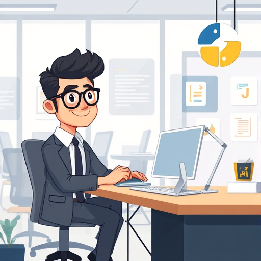 /web app to cloud API, icons for Python and JavaScript, friendly, clean mood, text-free
