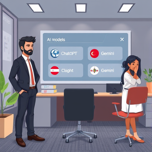 user interface showing the selection of different AI models (ChatGPT, Claude, Gemini)