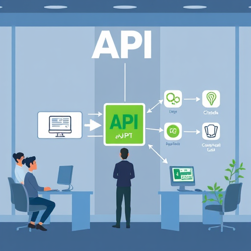 animated API integration diagram: