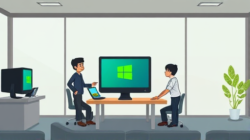 illustration of simple Windows installation process, step-by-