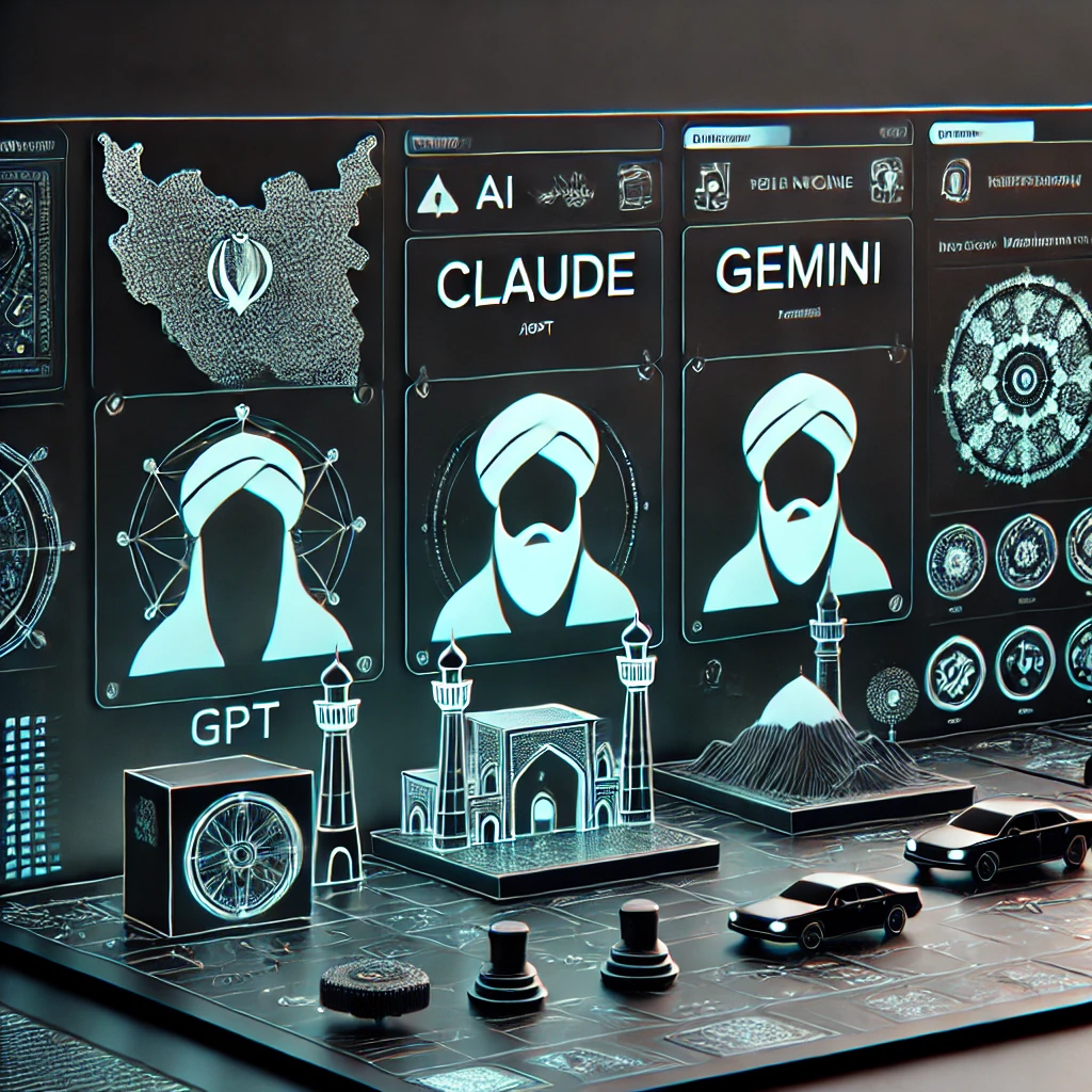 symbolic animation of three AI engine icons (GPT, Claude, Gemini)