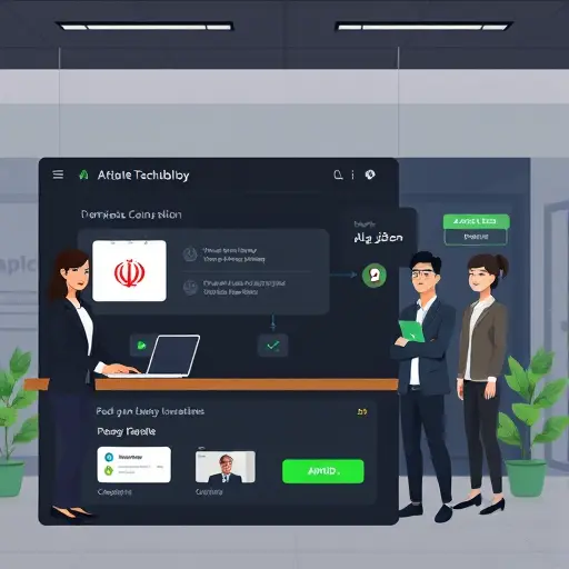 illustration of AI-powered localization workflow: placeholders being adapted for Iranian market, dark UI, green accent, icons for calendar, quote, CTA button, no text, no real people