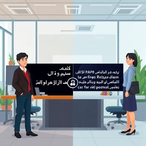 split-screen illustration showing