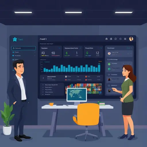 clean animated dashboard showing AI-