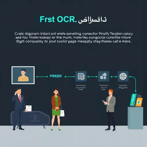 diagram of an OCR pipeline for signatures, steps labeled as icons (scan, preprocess, recognize, export), clean flat illustration, dark background, green accent, no text