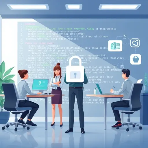 animated abstract security illustration:/green accent, no text
