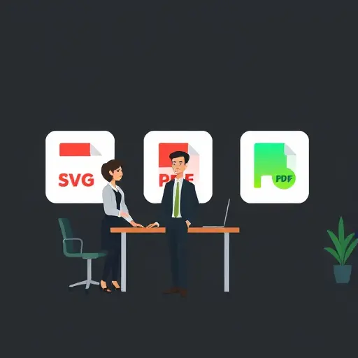 clean illustration of file format icons (SVG, PNG, PDF)