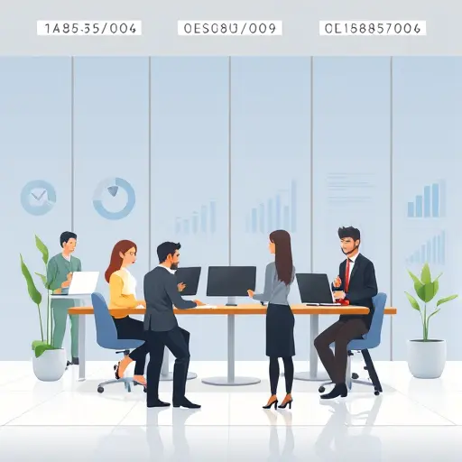 modern illustration of slide design best practices: clear grid, whitespace, consistent color palette, iconography, minimalist charts, tech aesthetic, no text