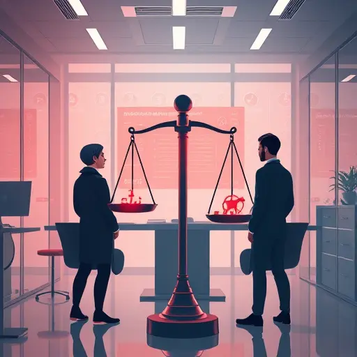abstract illustration of AI hallucination and bias in medical lab interpretation, skewed scales and warning icons, cinematic technology art, dark theme, no text