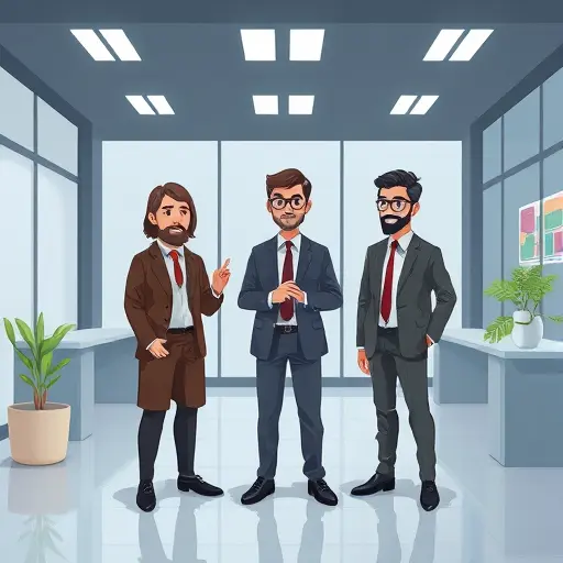 cartoon style UI elements showing different styles of AI poster outputs (colorful, minimal, official)