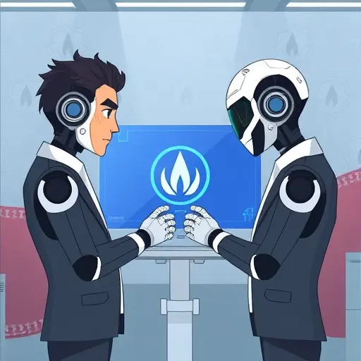 animated interface showing AI models GPT-4o, Claude, and Gemini collaborating on logo design, high-