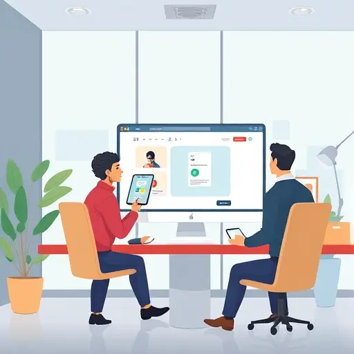 technology cartoon showing an AI-